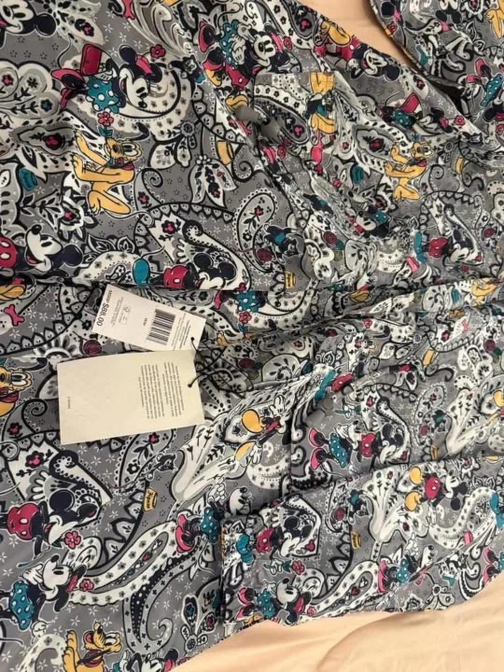 Vera Bradley Gray Paisley Mickey Mouse Hooded Raincoat with Multicolor Accents - Picture 3 of 4